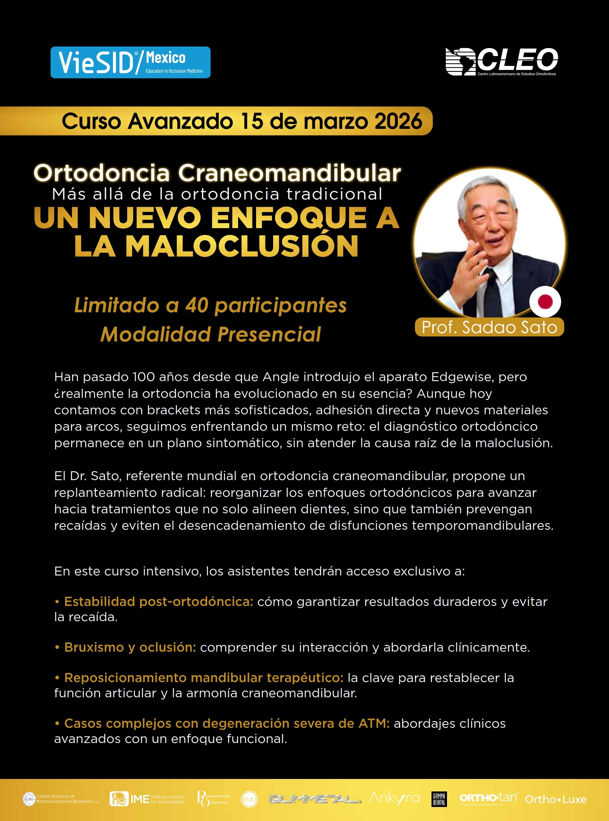 EVENTO - Un nuevo enfoque a la maloclusión. Curso avanzado.