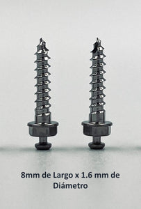 Tornillos de Botón  G114  paq.2   8mm Largo x 1.6mm Diámetro